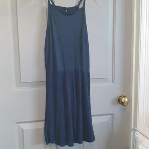 Blue suede tank dress